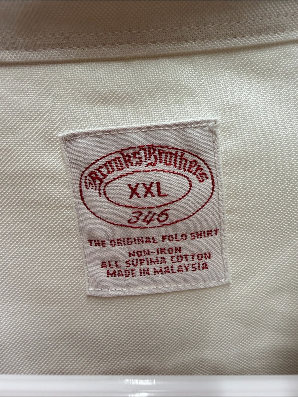 Flawed Brooks Brothers 346 button down shirt supima cotton mens size XXL white